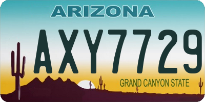AZ license plate AXY7729