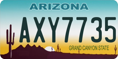 AZ license plate AXY7735