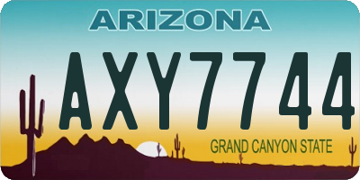 AZ license plate AXY7744
