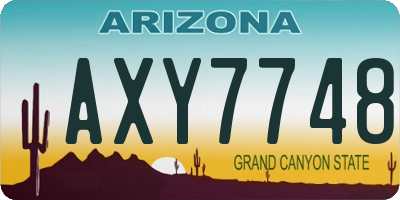 AZ license plate AXY7748