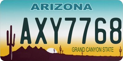 AZ license plate AXY7768