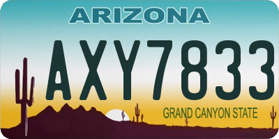 AZ license plate AXY7833