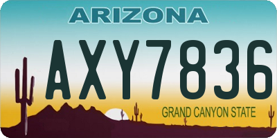 AZ license plate AXY7836