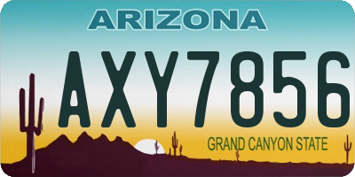 AZ license plate AXY7856