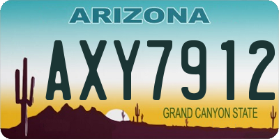 AZ license plate AXY7912