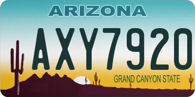 AZ license plate AXY7920