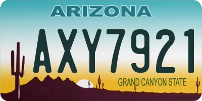 AZ license plate AXY7921