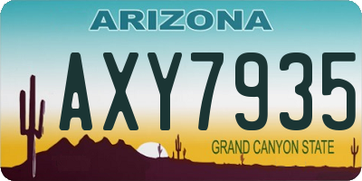 AZ license plate AXY7935