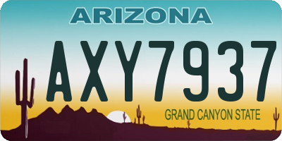 AZ license plate AXY7937