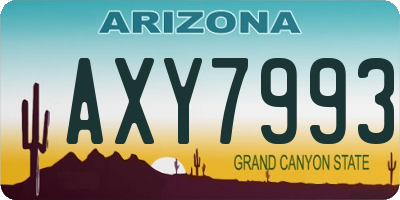 AZ license plate AXY7993