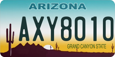 AZ license plate AXY8010