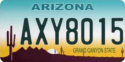 AZ license plate AXY8015
