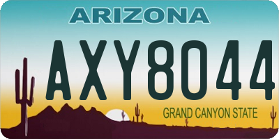 AZ license plate AXY8044