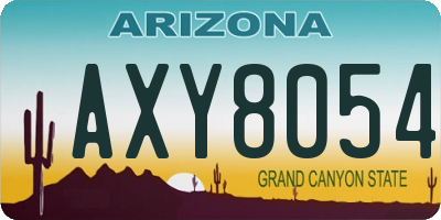 AZ license plate AXY8054