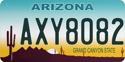 AZ license plate AXY8082