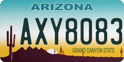 AZ license plate AXY8083