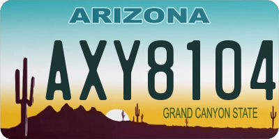 AZ license plate AXY8104