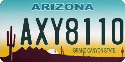 AZ license plate AXY8110