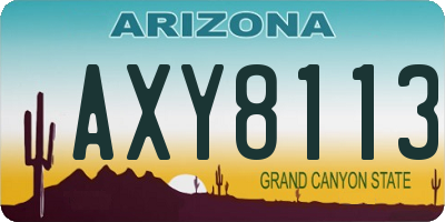 AZ license plate AXY8113