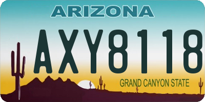 AZ license plate AXY8118