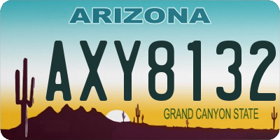 AZ license plate AXY8132