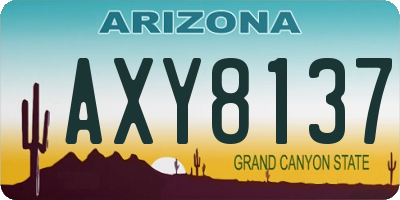 AZ license plate AXY8137