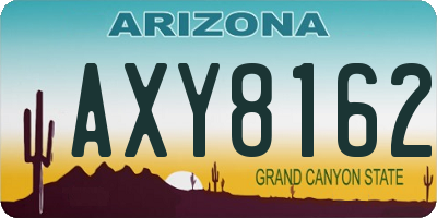 AZ license plate AXY8162