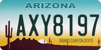 AZ license plate AXY8197