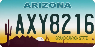 AZ license plate AXY8216