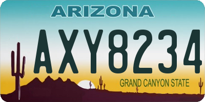 AZ license plate AXY8234