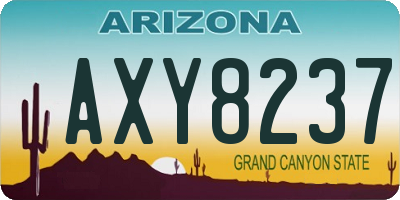 AZ license plate AXY8237