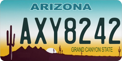 AZ license plate AXY8242