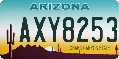 AZ license plate AXY8253