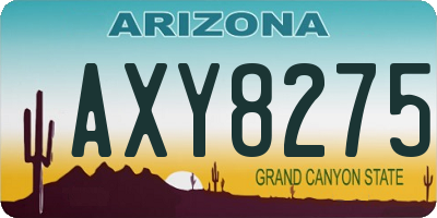 AZ license plate AXY8275