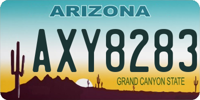 AZ license plate AXY8283