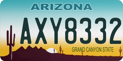 AZ license plate AXY8332