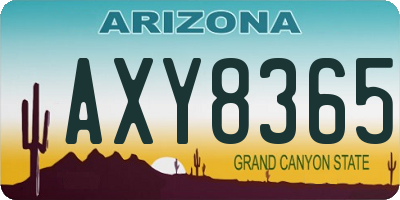 AZ license plate AXY8365