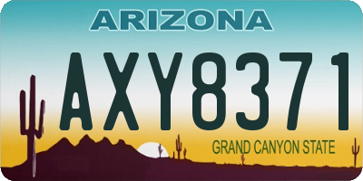 AZ license plate AXY8371