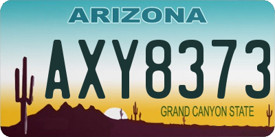 AZ license plate AXY8373