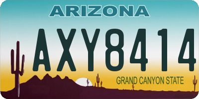 AZ license plate AXY8414