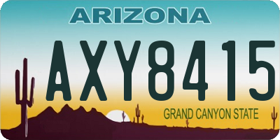 AZ license plate AXY8415