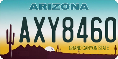AZ license plate AXY8460
