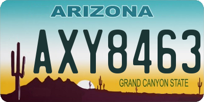 AZ license plate AXY8463