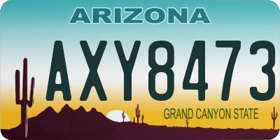 AZ license plate AXY8473
