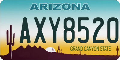 AZ license plate AXY8520