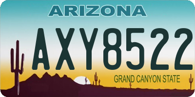 AZ license plate AXY8522