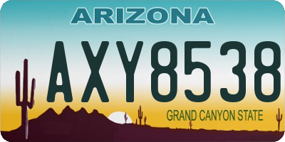 AZ license plate AXY8538