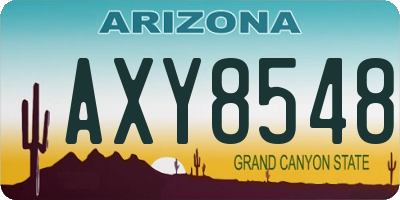 AZ license plate AXY8548