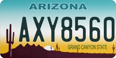 AZ license plate AXY8560