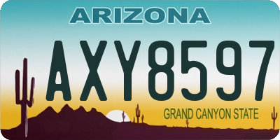AZ license plate AXY8597